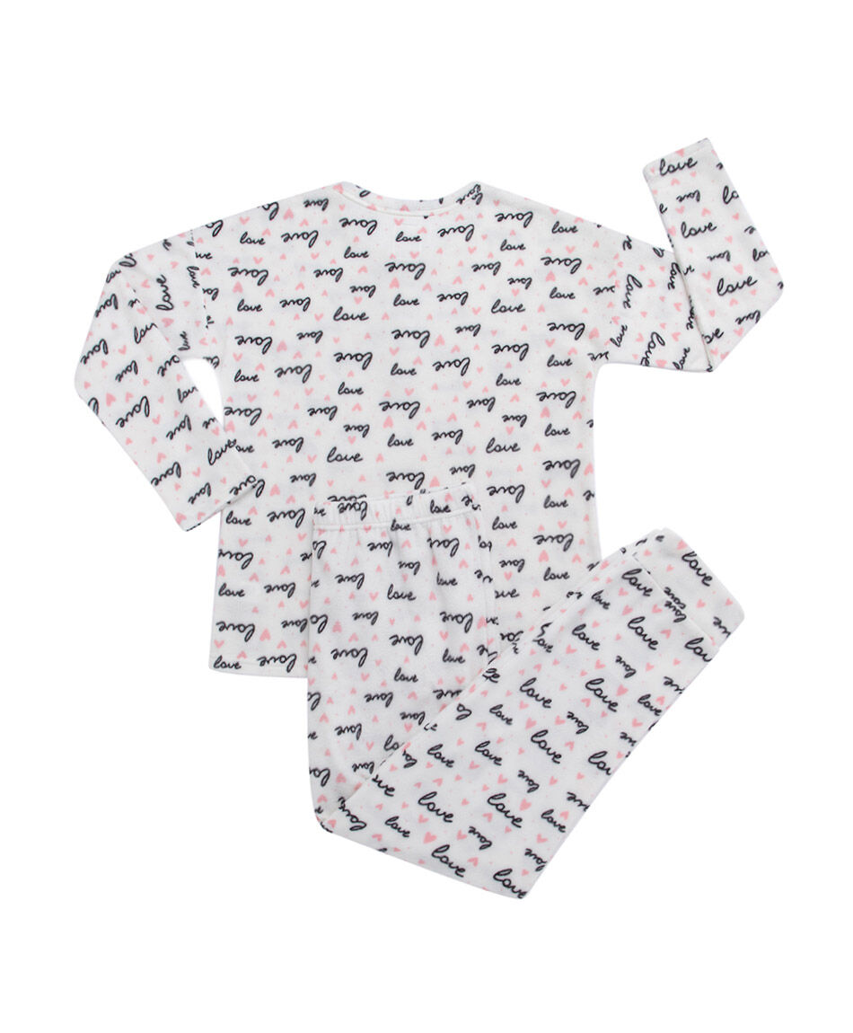 Pijama mujer  polar letras y  botones