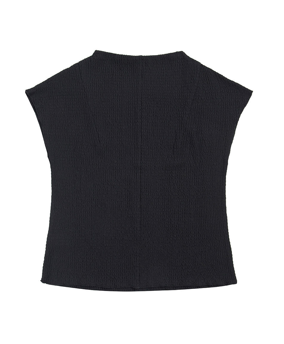 Polera mujer mini cuello textura