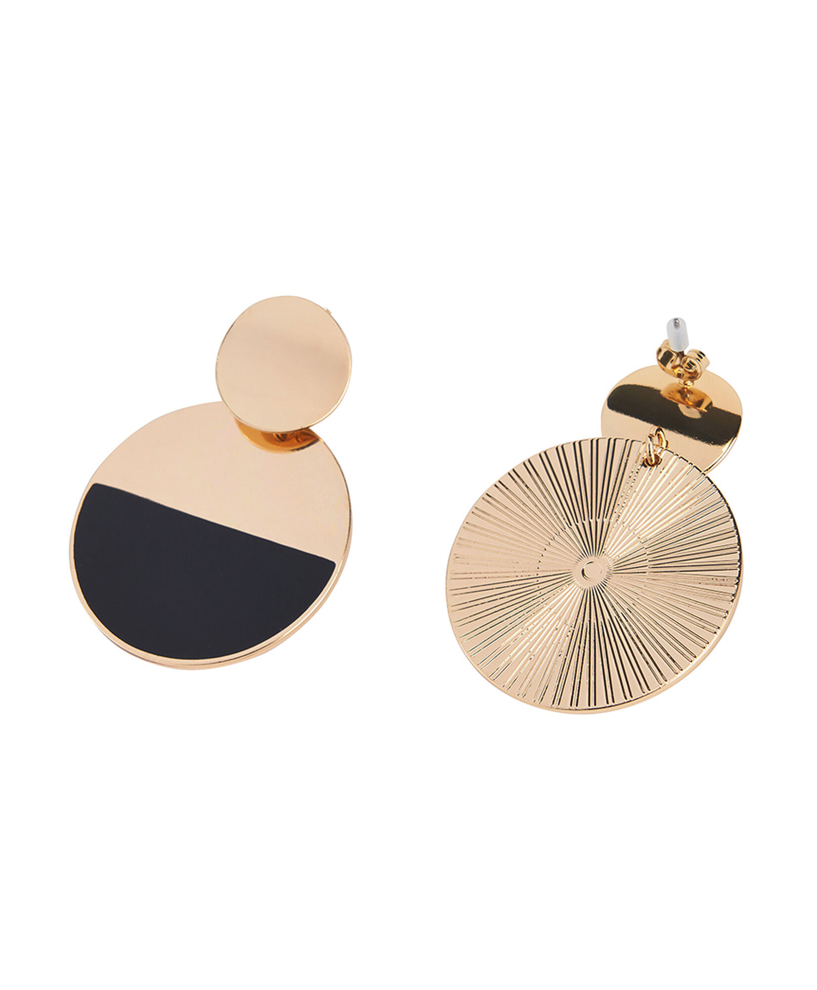 Aros mujer negro y dorado Aros mujer negro y dorado