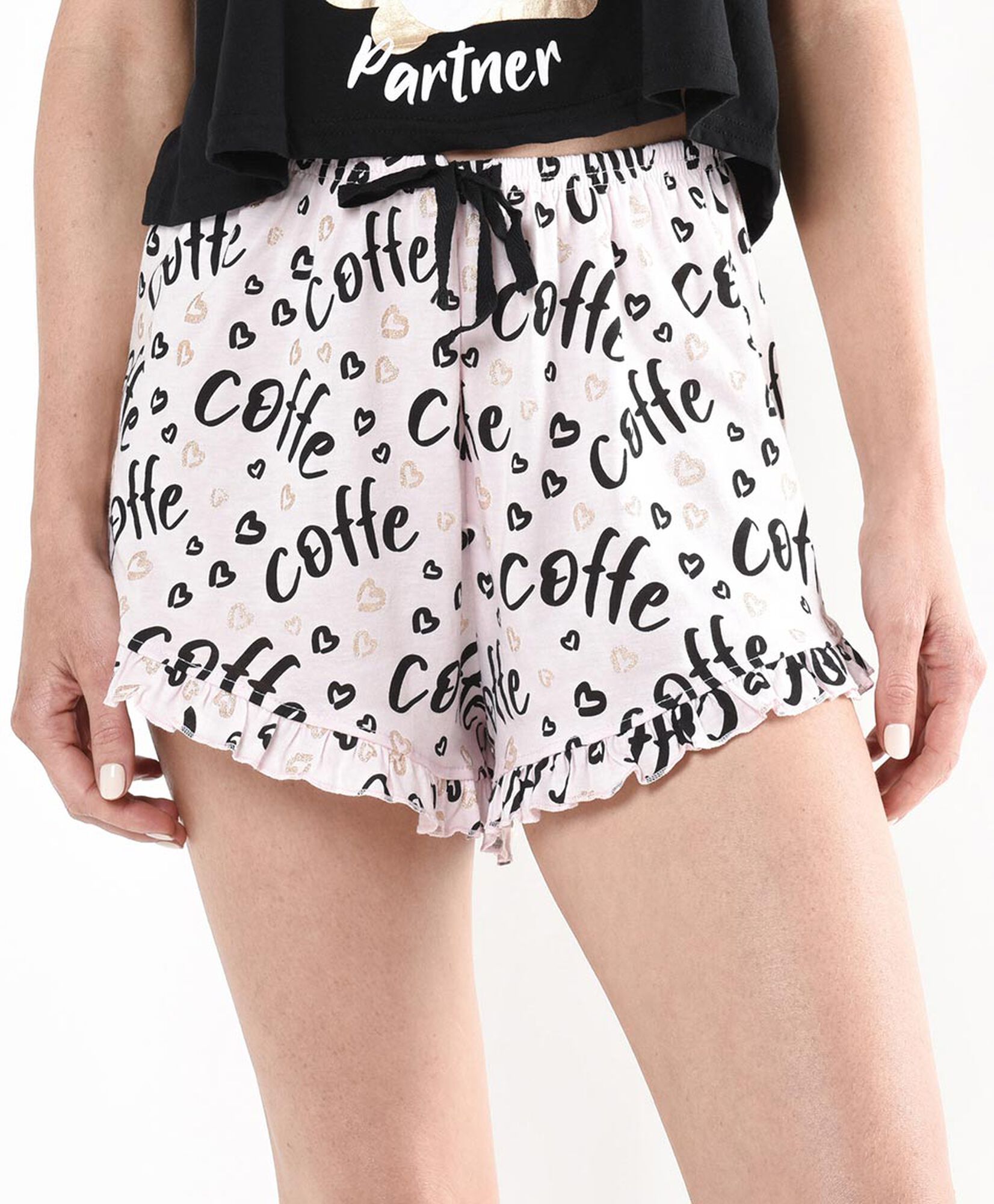 Pijama mujer café short Pijama mujer café short