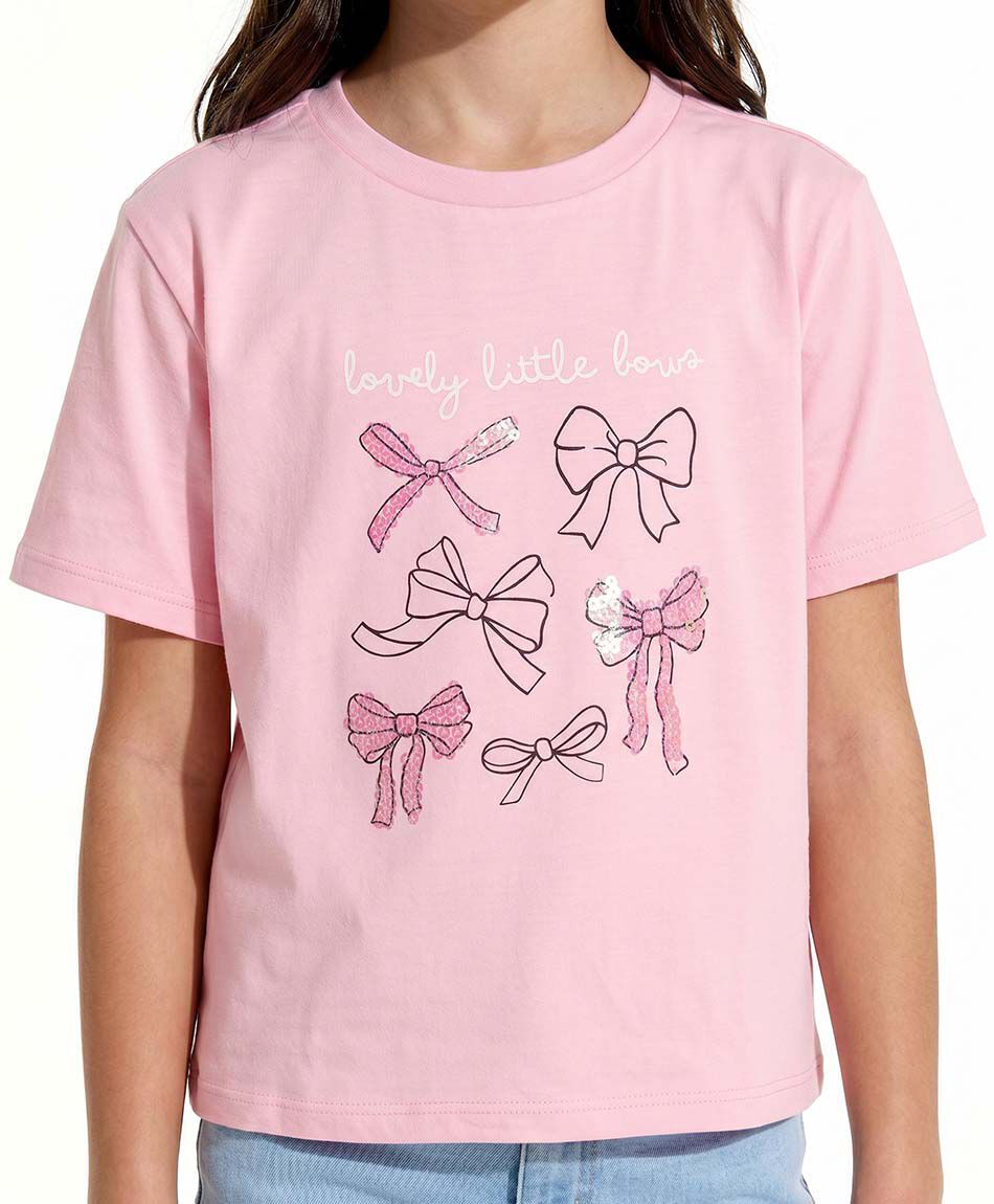 Polera ni&ntilde;a lazos coquette