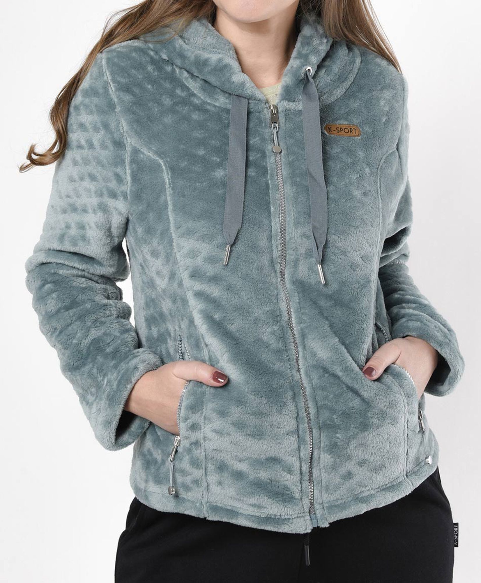 Polerón deportivo mujer plush texturas Polerón deportivo mujer plush texturas