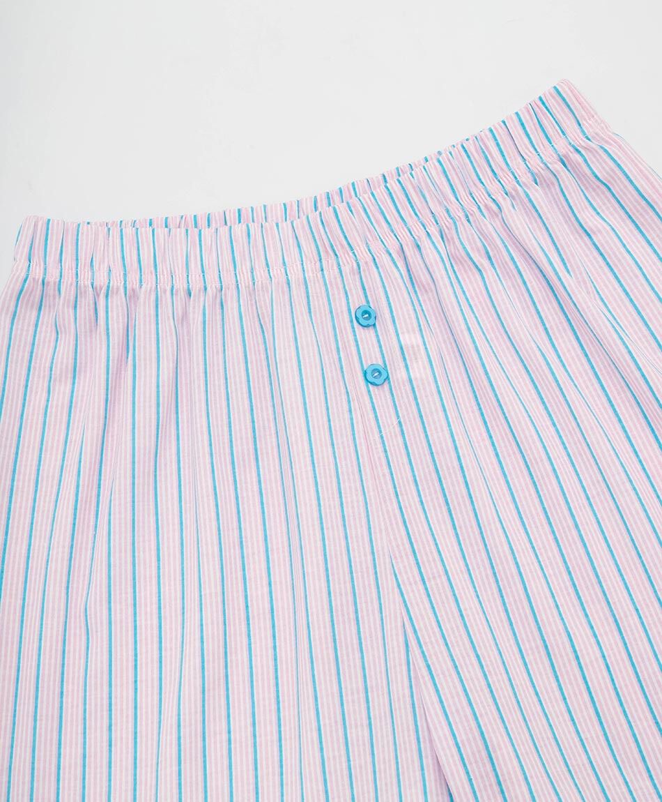 Pijama mujer short rayas azul