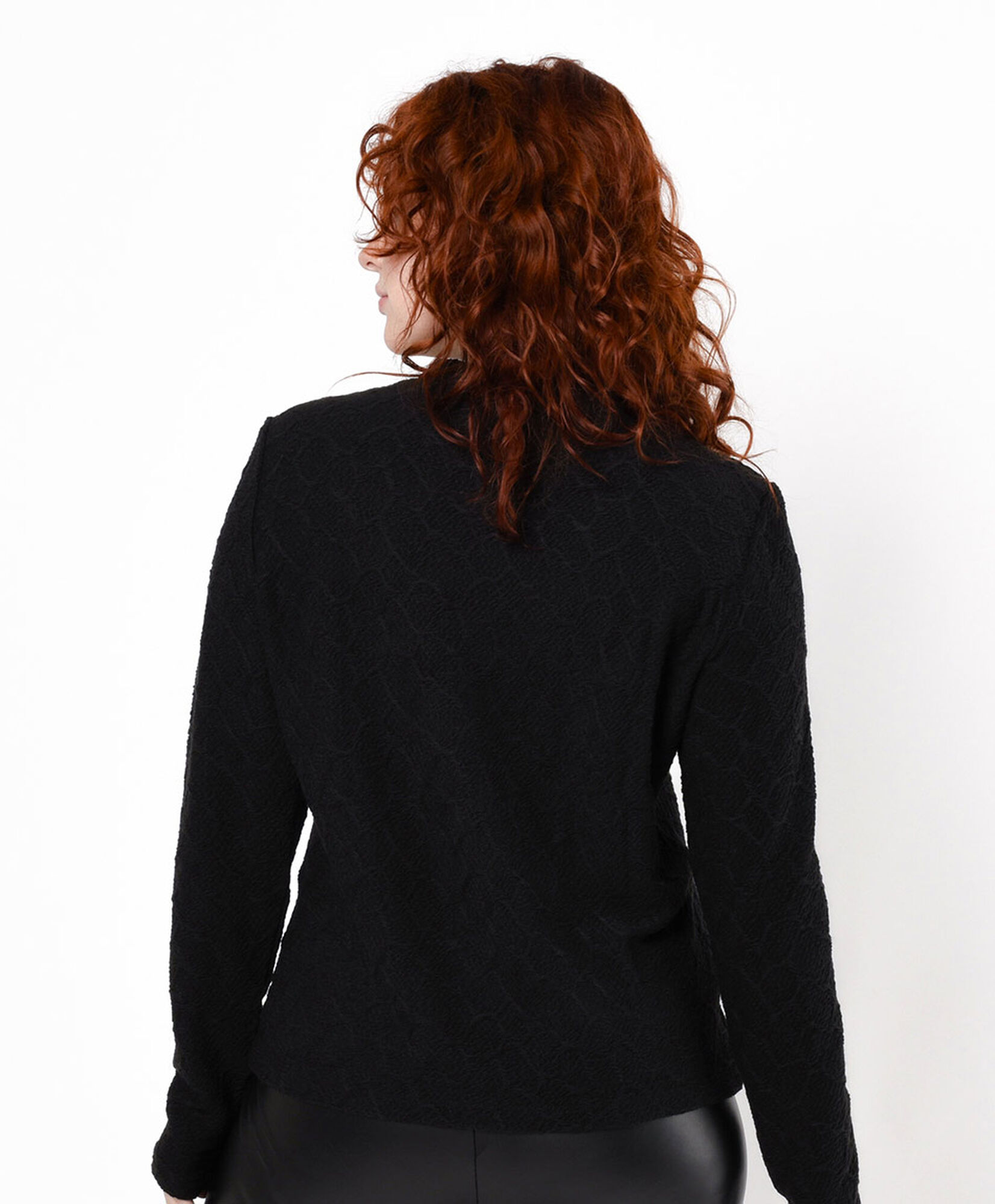 Polera mujer texturizada mini cuello Polera mujer texturizada mini cuello