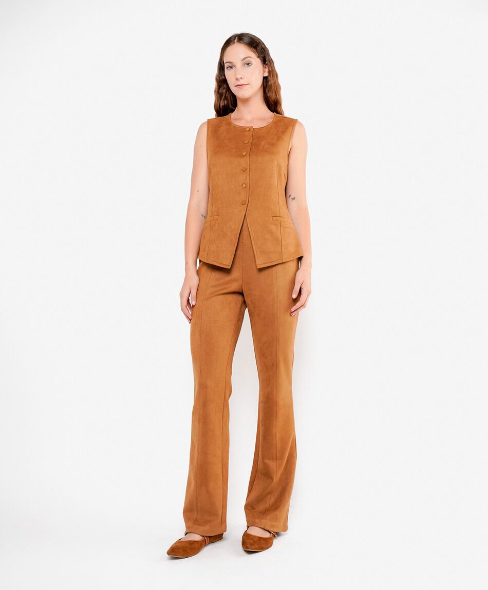 Pantal&oacute;n mujer suede liso