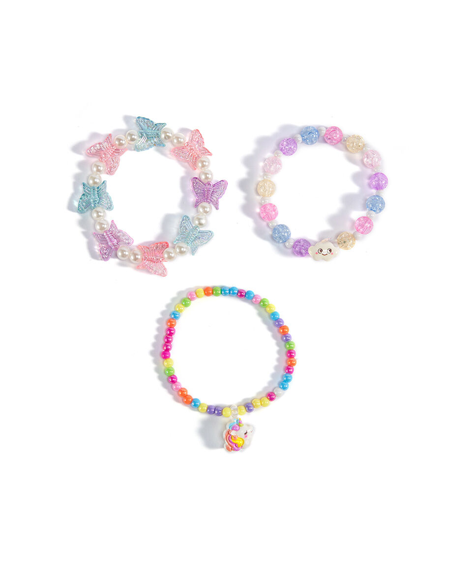 Set 3 pulseras infantil mariposa