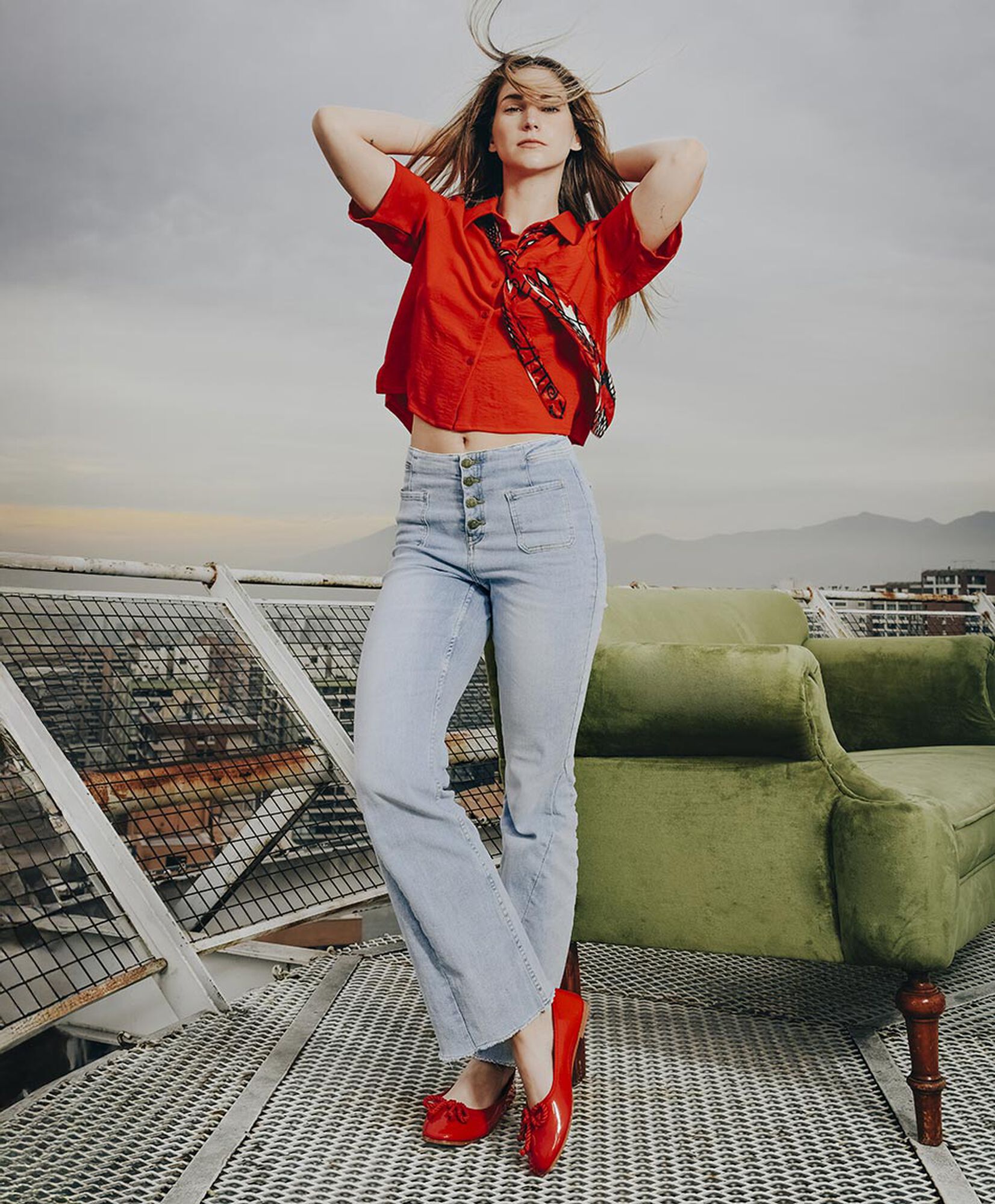 Jeans mujer cierre botones flare Jeans mujer cierre botones flare
