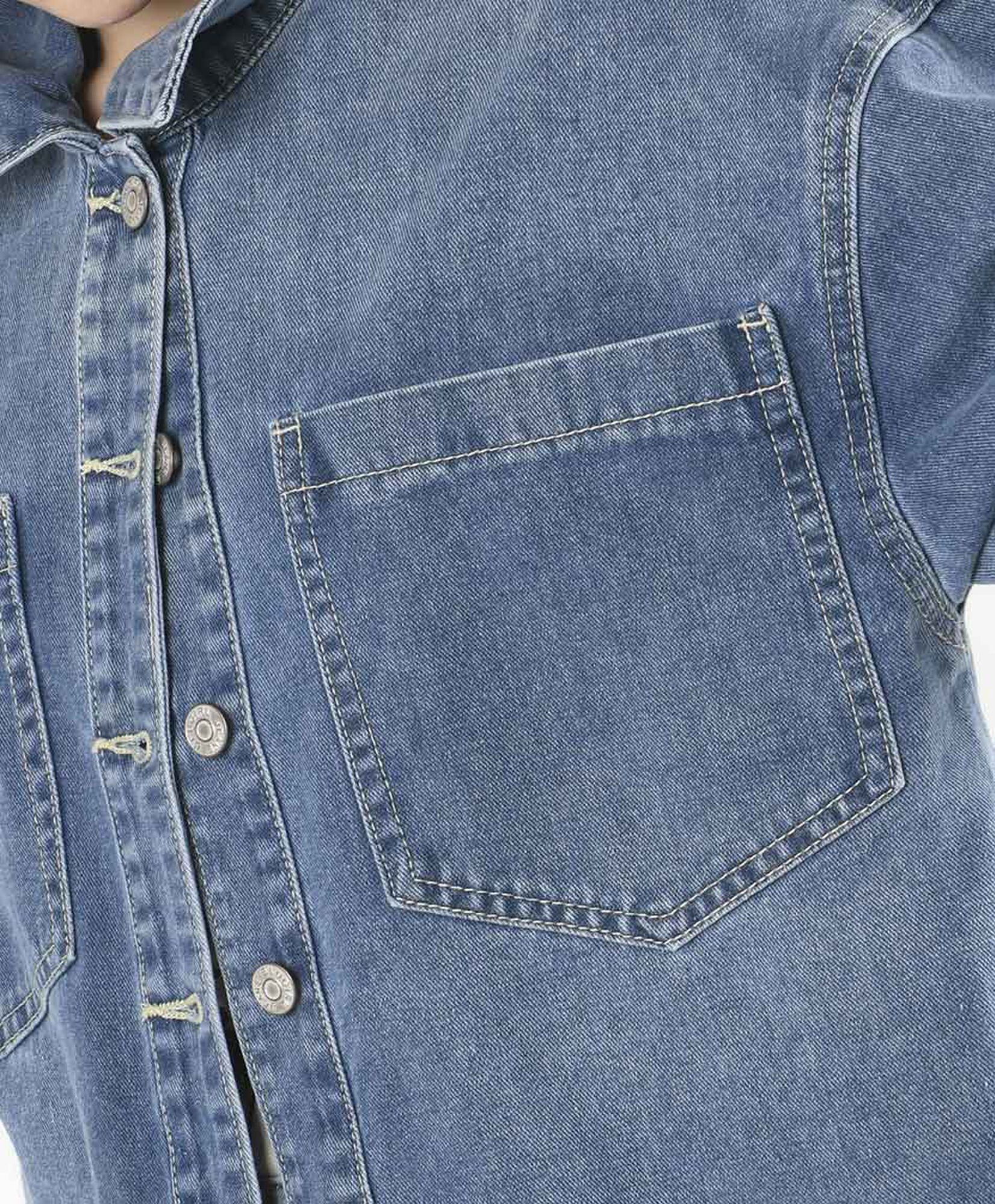 Chaqueta mujer denim crop azul Chaqueta mujer denim crop azul