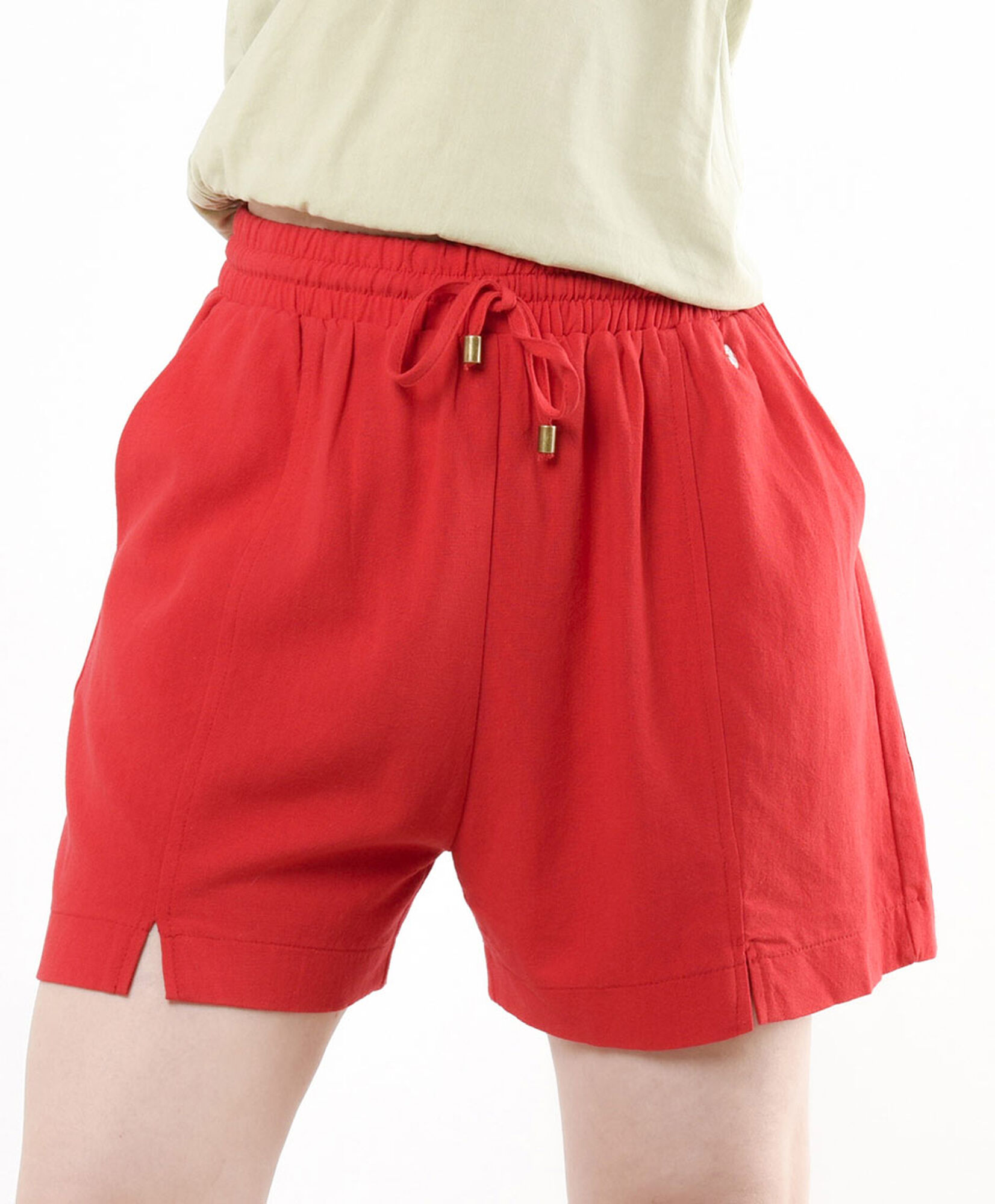 Short mujer lino rojo Short mujer lino rojo