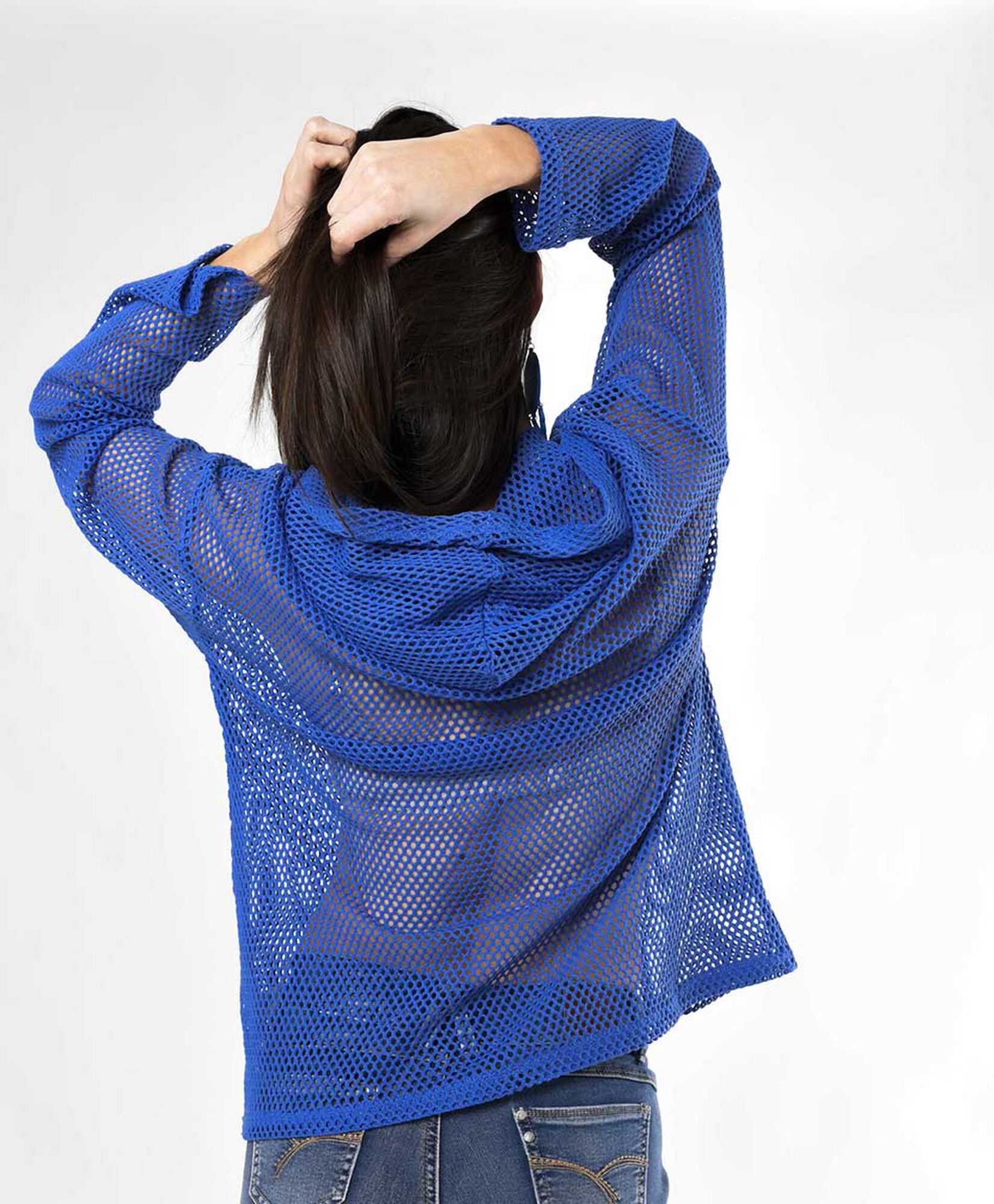 Tejido mujer crochet calado azul Tejido mujer crochet calado azul
