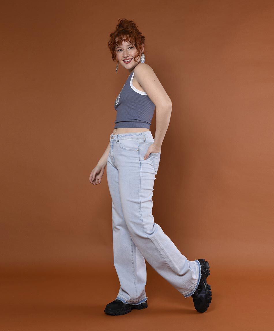 Jeans tiro alto moms