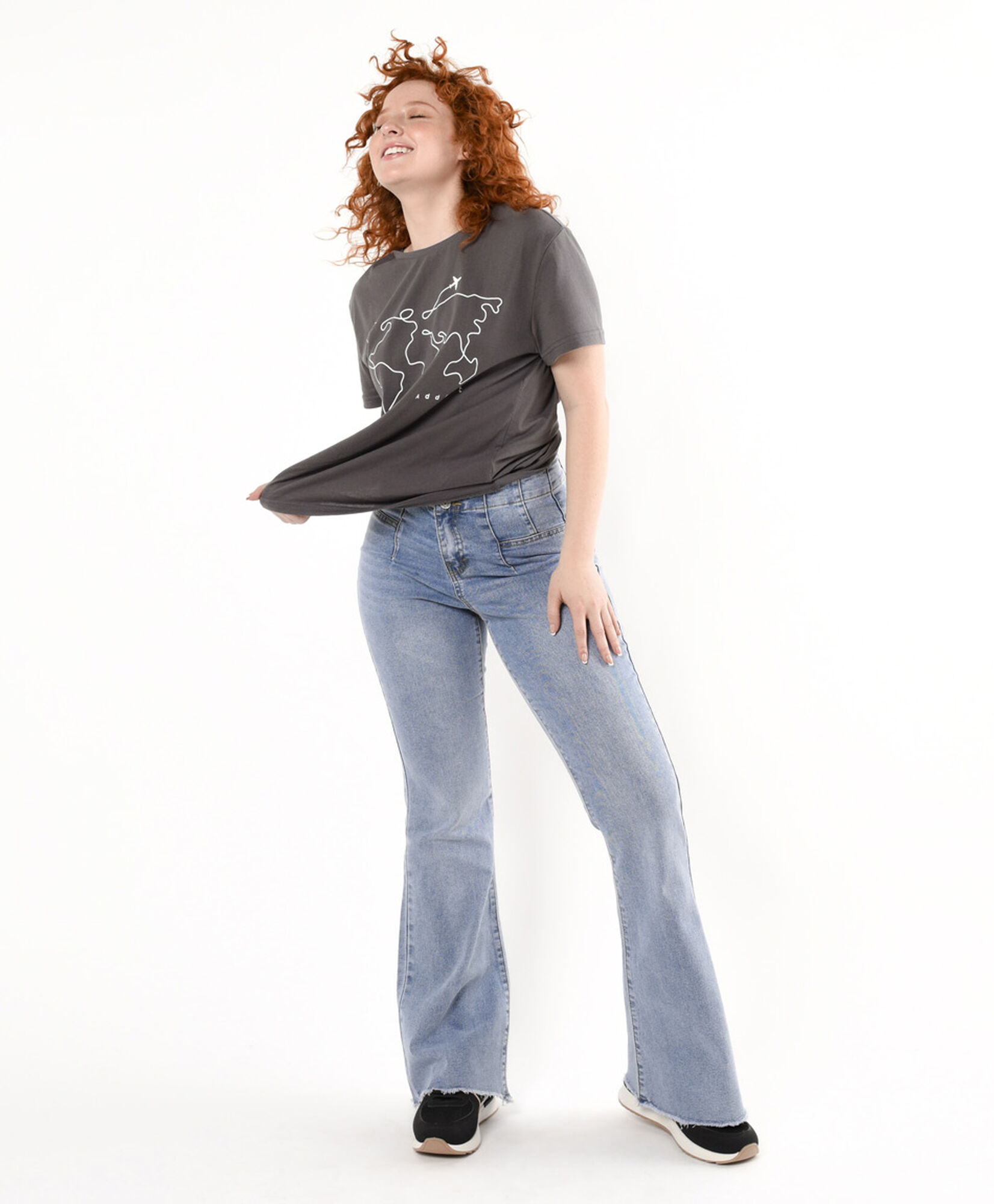 Jeans mujer pretina pinzas flare Jeans mujer pretina pinzas flare