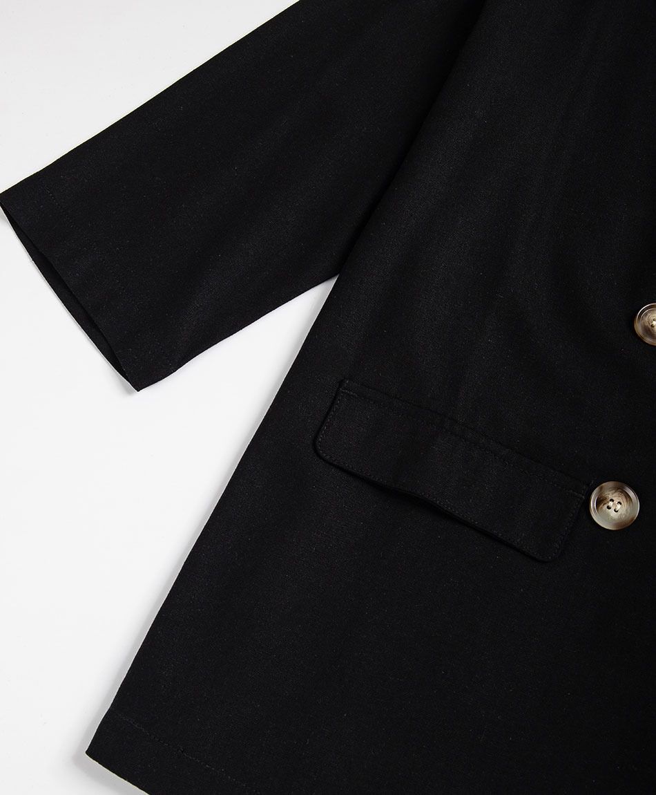 Blazer mujer lino negro