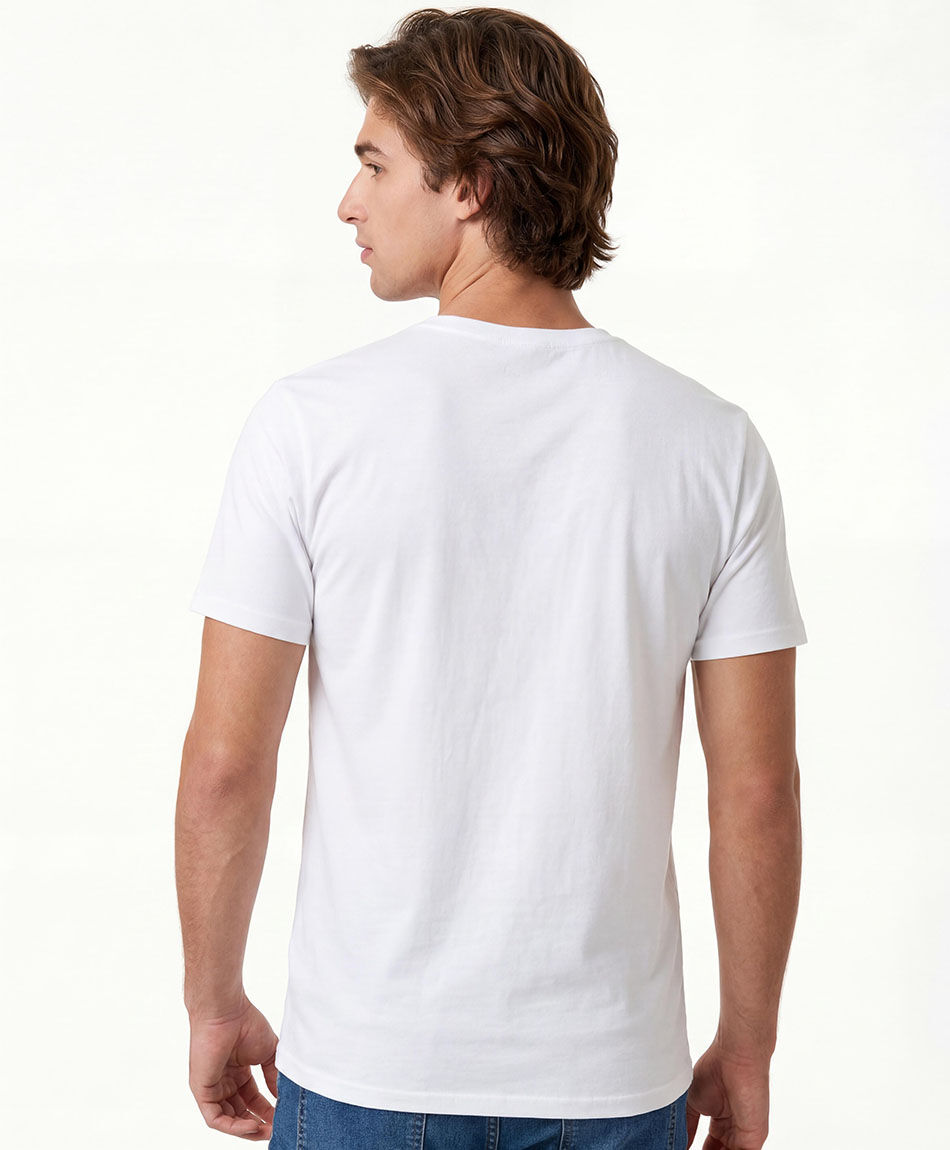 Polera hombre cuello en v lisa