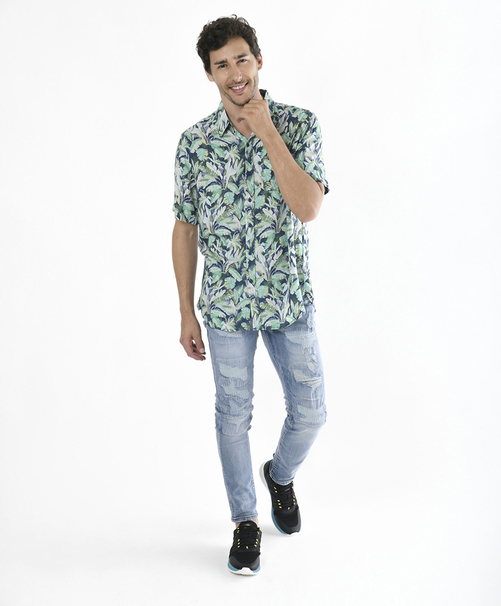 Camisa hombre tropical bolsillo Camisa hombre tropical bolsillo
