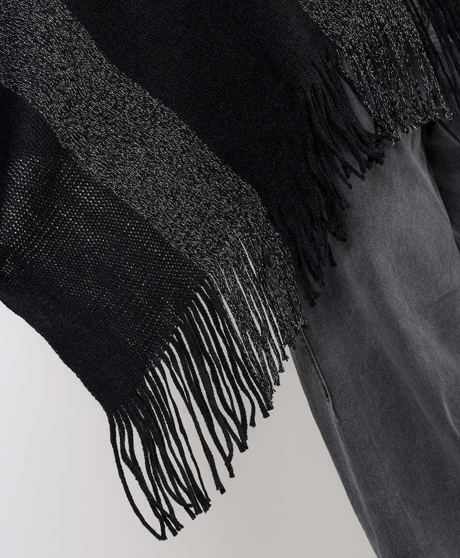 Poncho mujer bicolor lurex