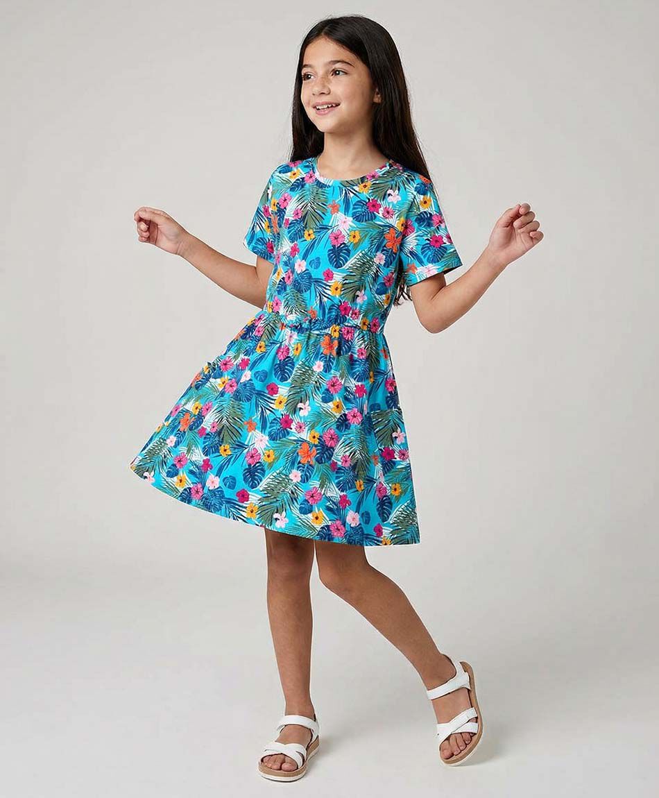 Vestido ni&ntilde;a tropical