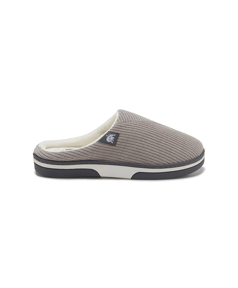 Pantufla hombre l&iacute;neas gris