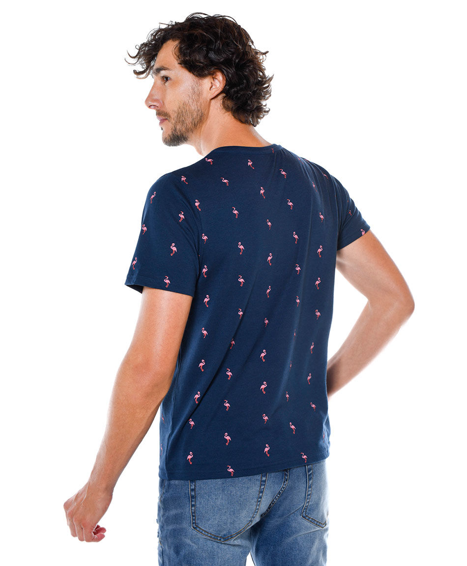 Polera estampada cuello redondo