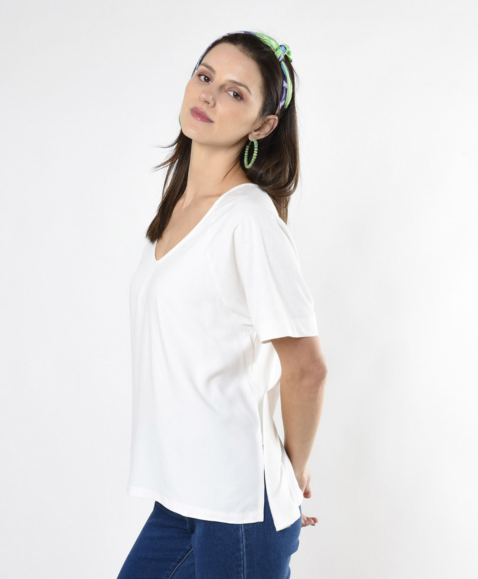 Polera mujer lisa blanca oversize Polera mujer lisa blanca oversize