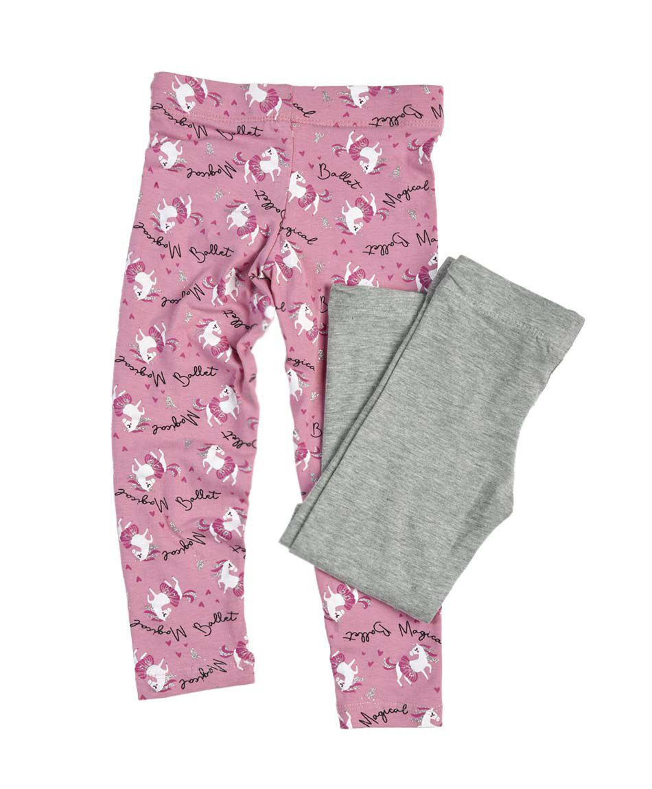 Pack 2 leggins beb&eacute; unicornio