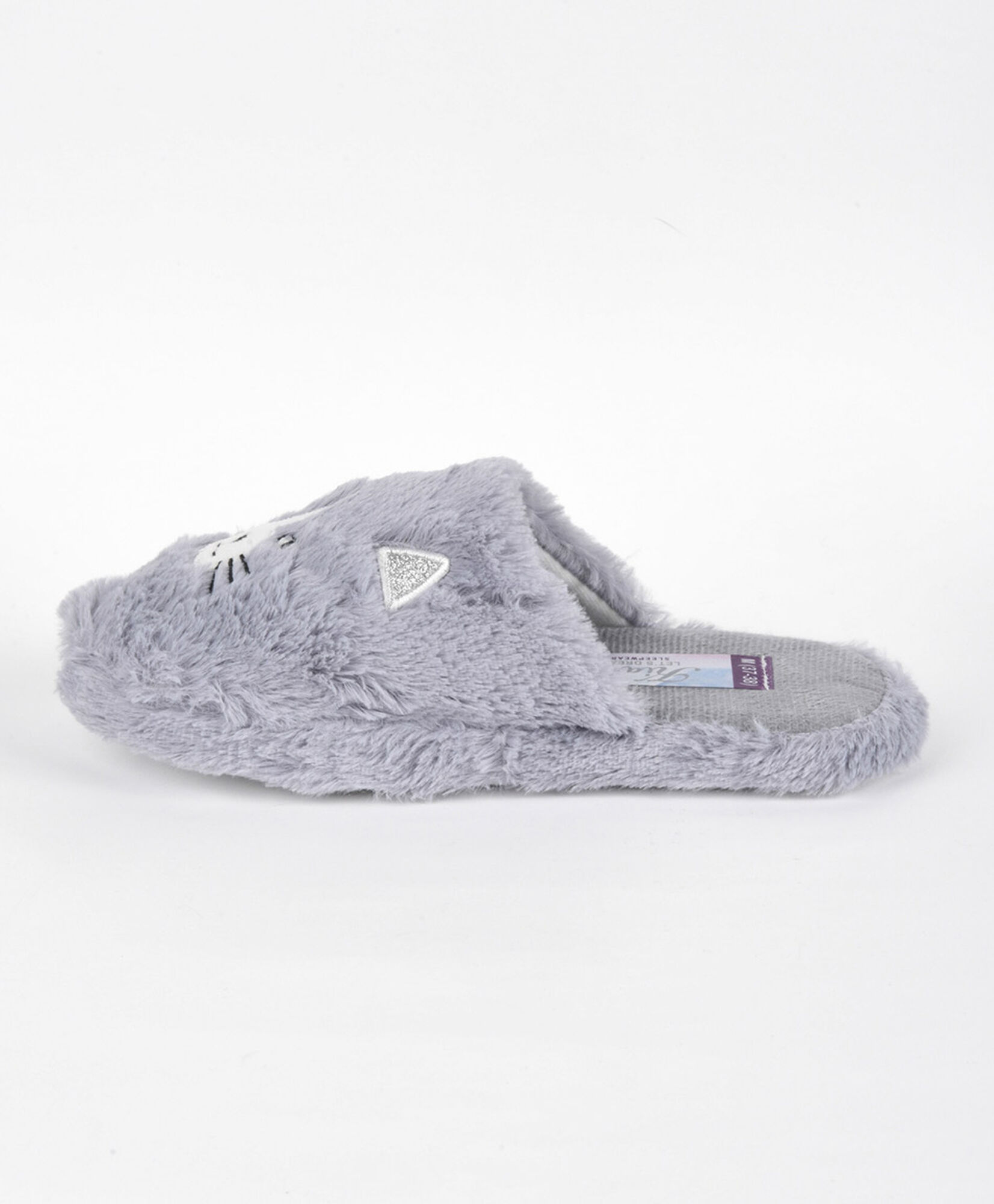 Pantufla mujer gato gris Pantufla mujer gato gris