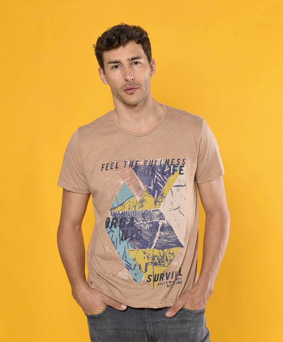 Polera manga corta cuello redondo