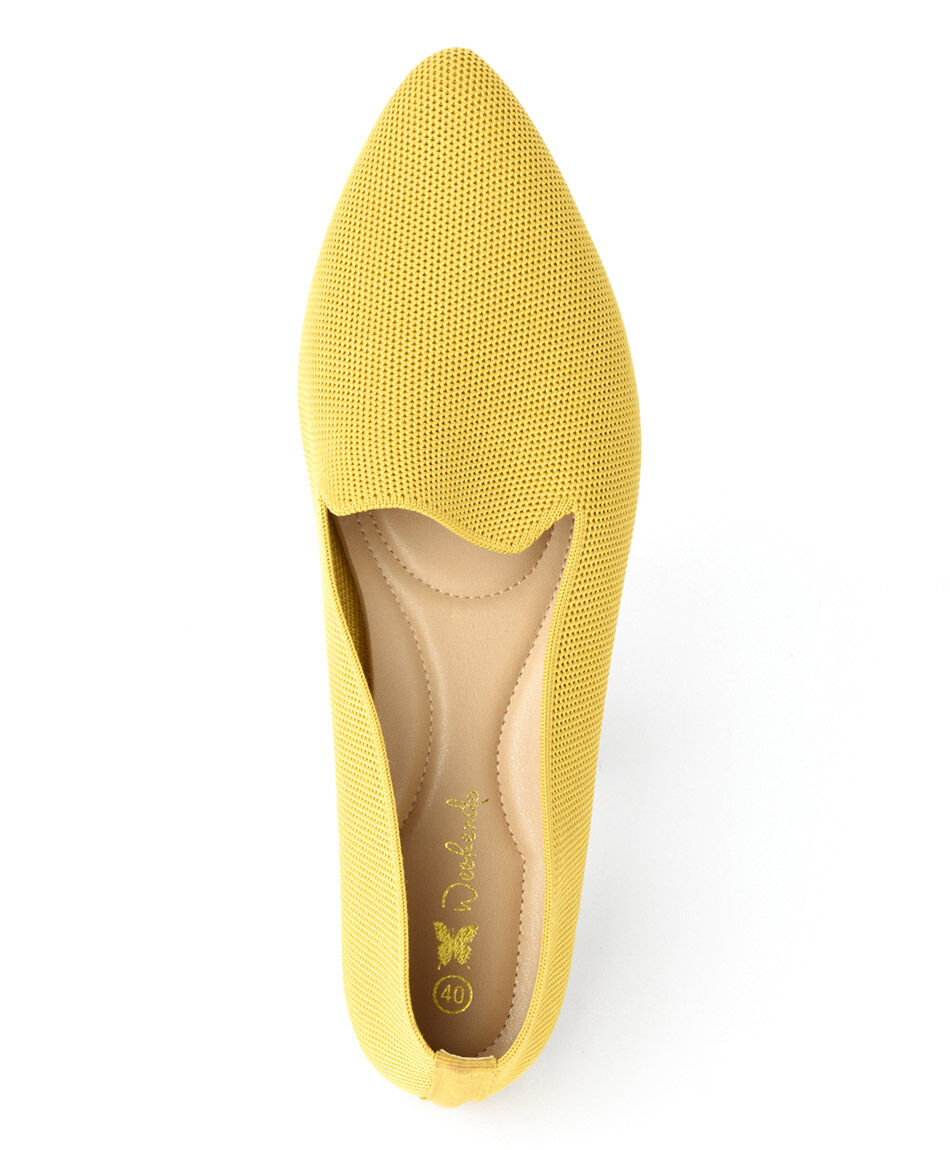 Ballerina mujer tejida mostaza