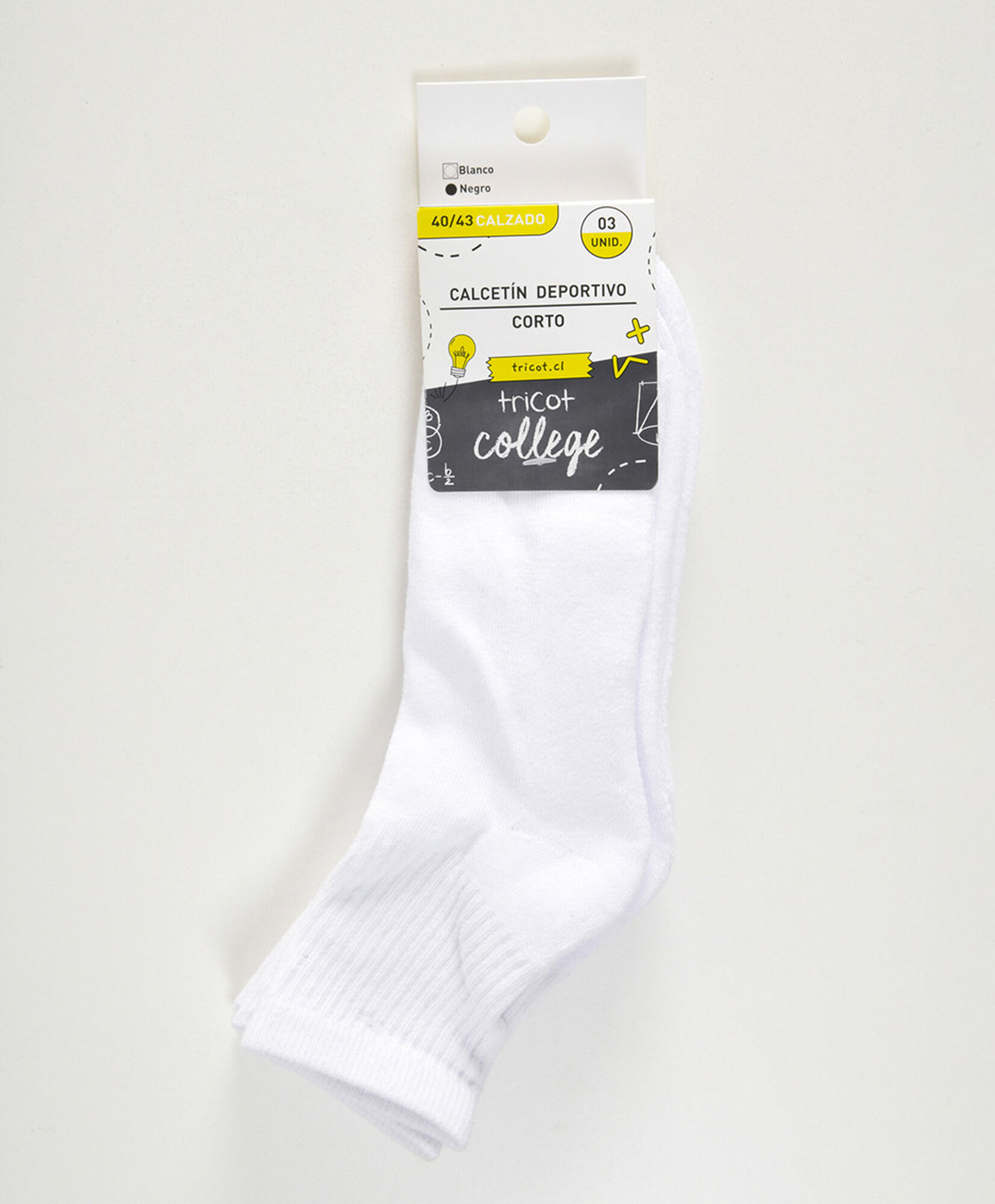 Pack 3 calcetines escolares medio sport blanco Pack 3 calcetines escolares medio sport blanco