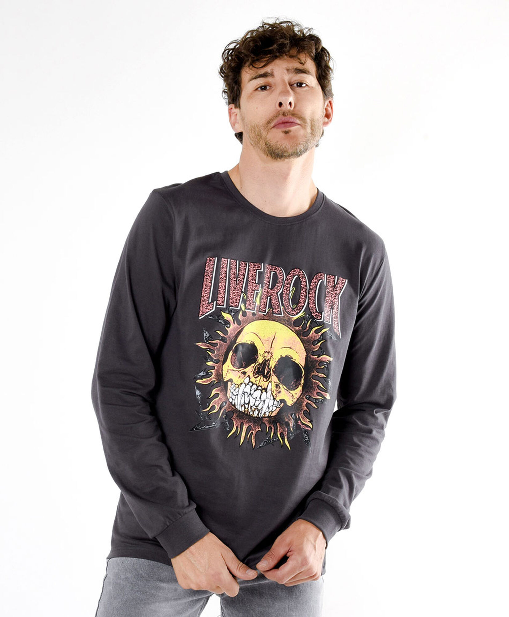 Polera hombre estampado live rock Polera hombre estampado live rock