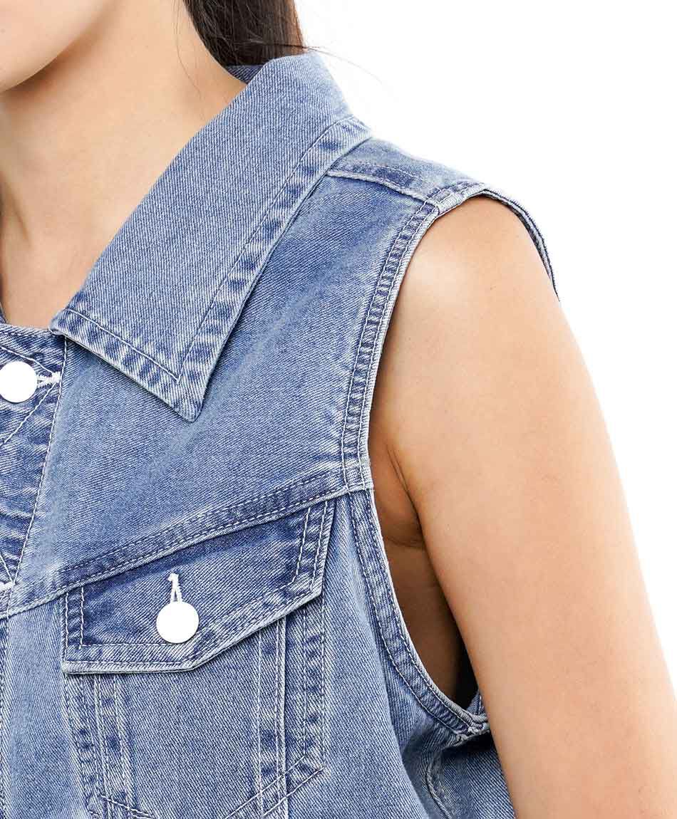 Chaqueta mujer denim sin mangas