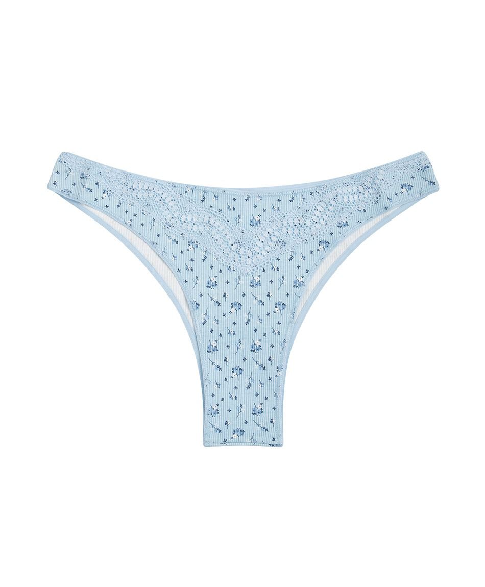 Tanga mujer algod&oacute;n mini florcitas