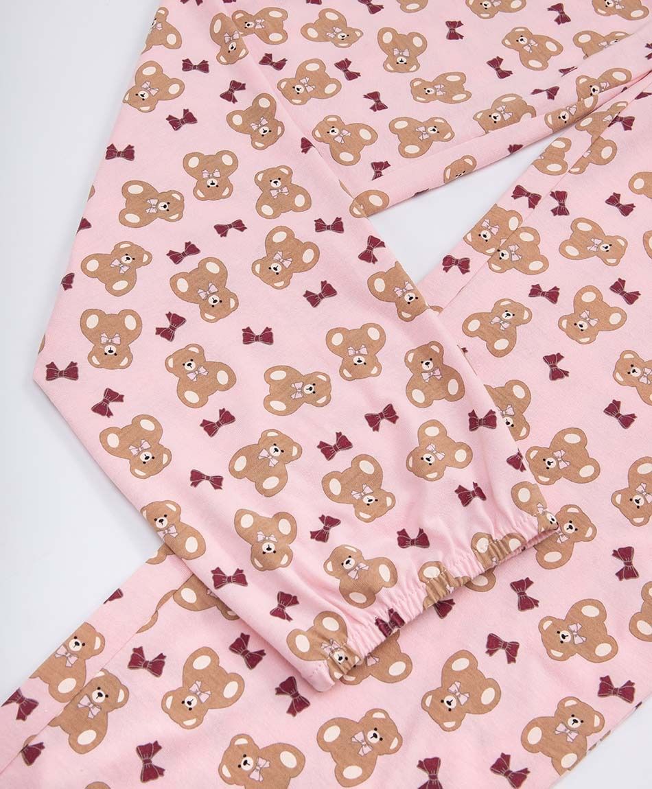Pijama mujer jersey osito lazo