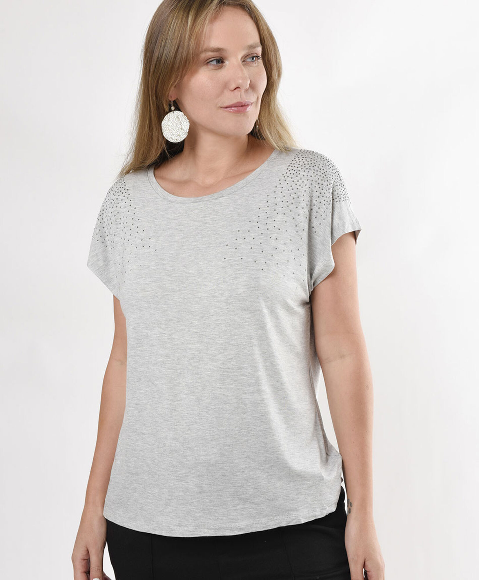 Polera mujer jaspeada tachitas Polera mujer jaspeada tachitas