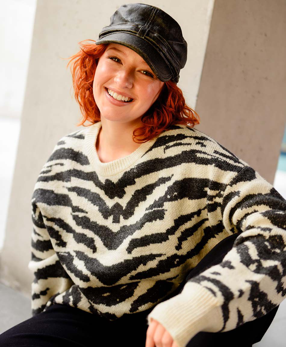 Sweater mujer print lurex