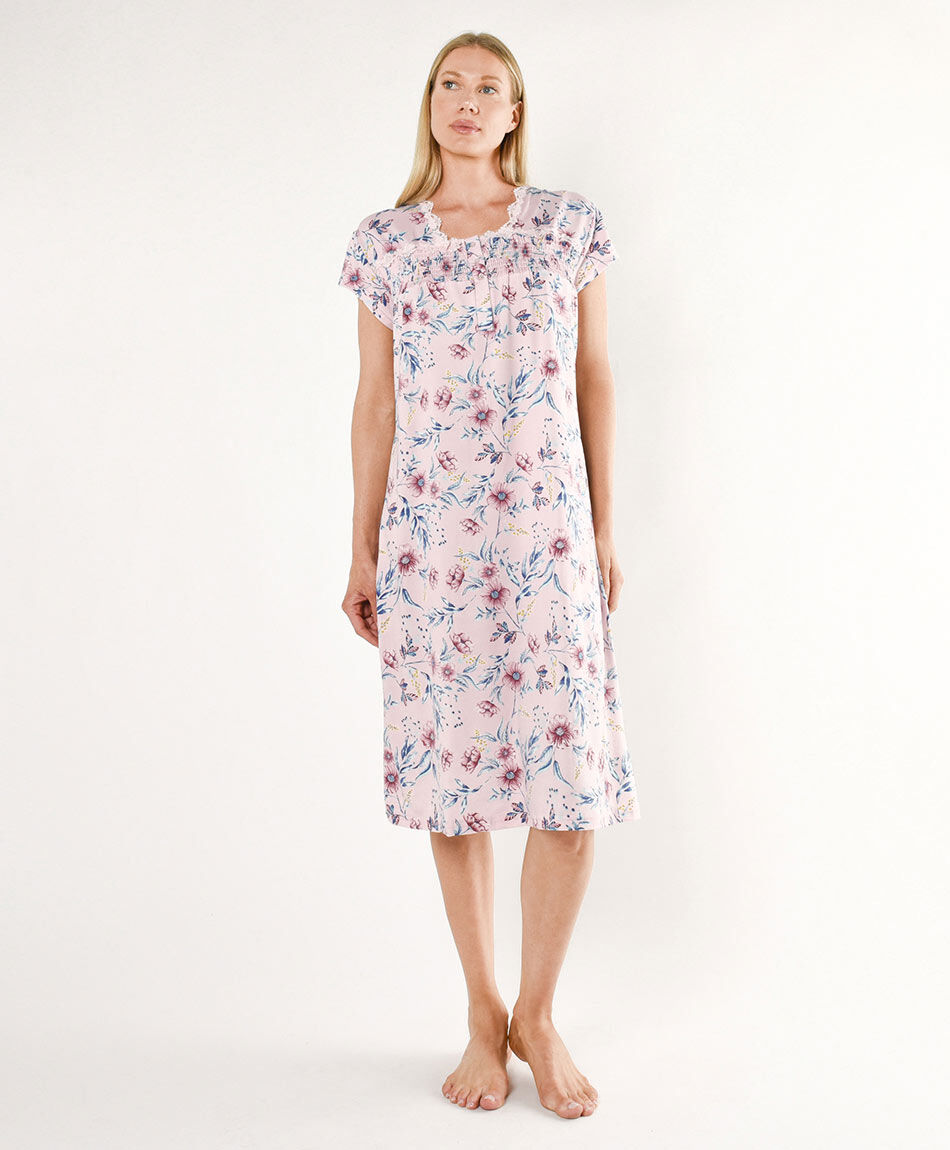 Camisa de dormir mujer florcitas rosada