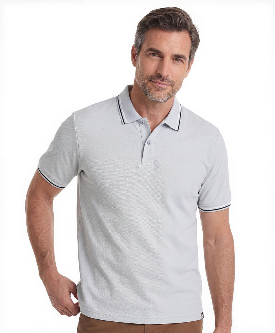Polera hombre polo doble l&iacute;nea