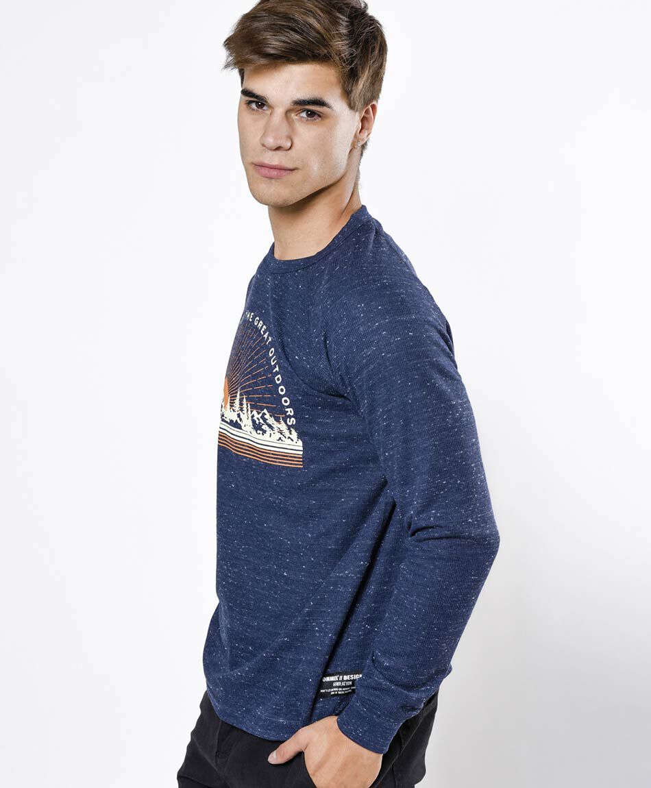 Polera hombre jaspeada sol