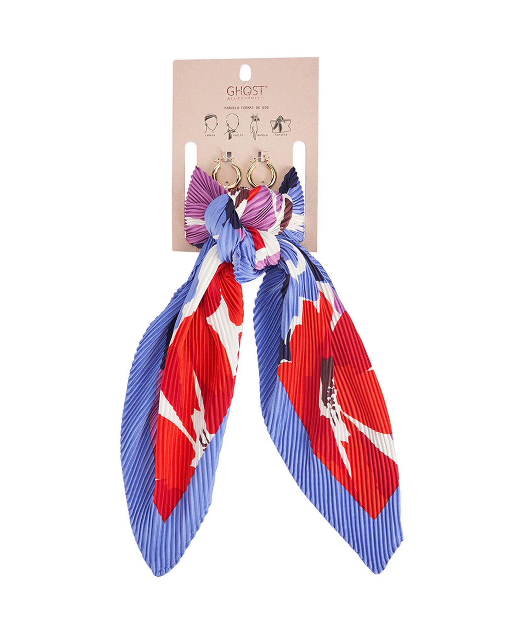 Set pañuelo + aros mujer plisado Set pañuelo + aros mujer plisado