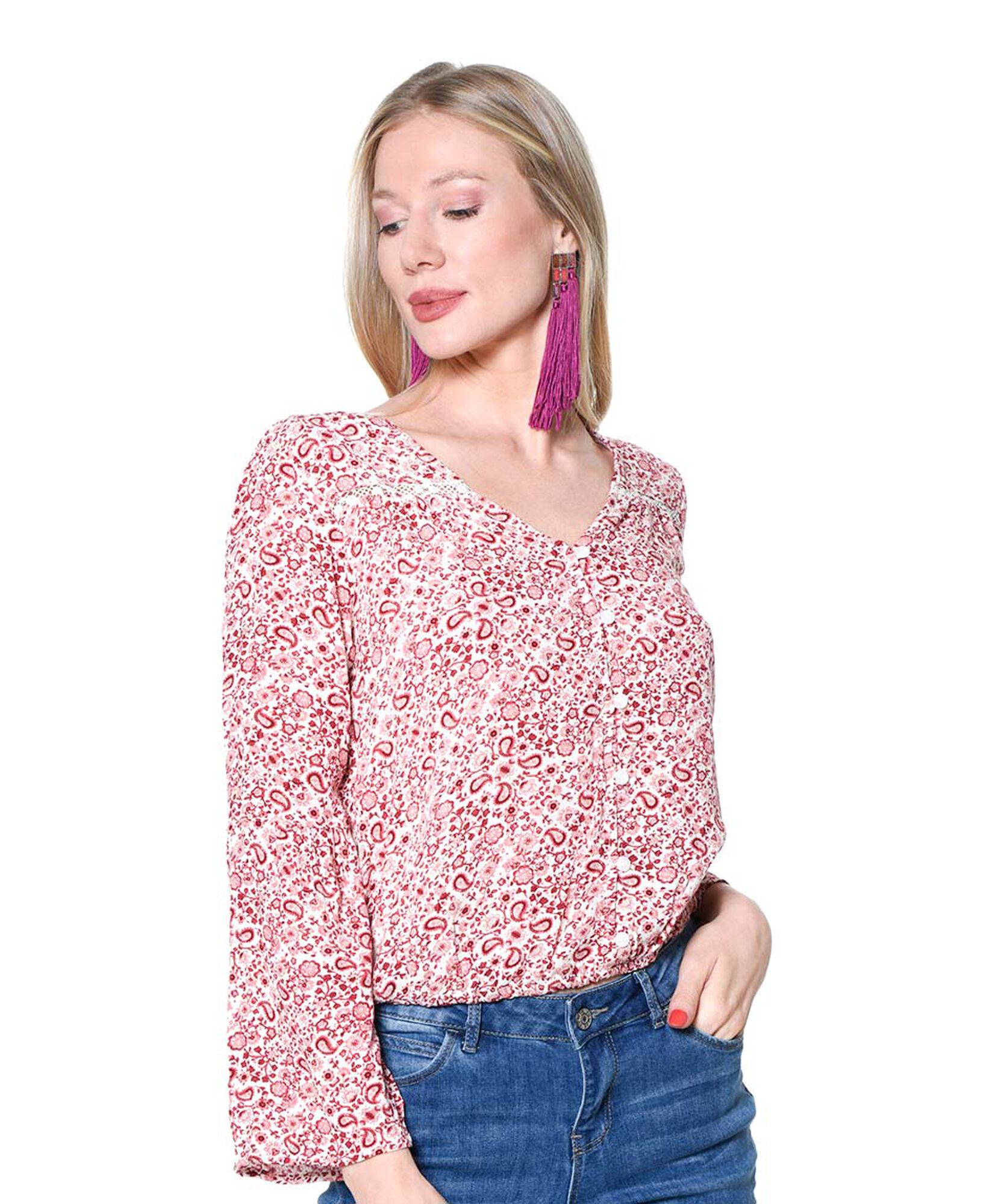 Blusa encaje manga flare Blusa encaje manga flare