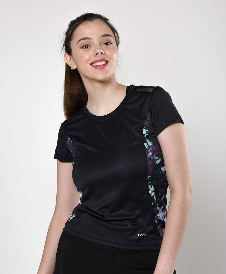 Polera deportiva manga corta cuello redondo