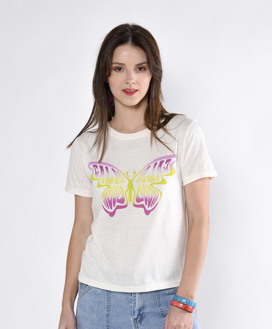 Polera manga corta cuello redondo