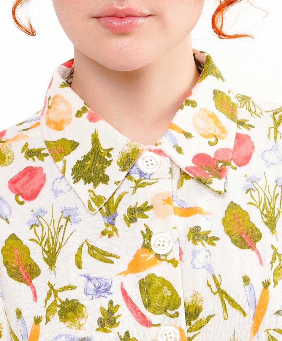 Blusa mujer lino vegetales