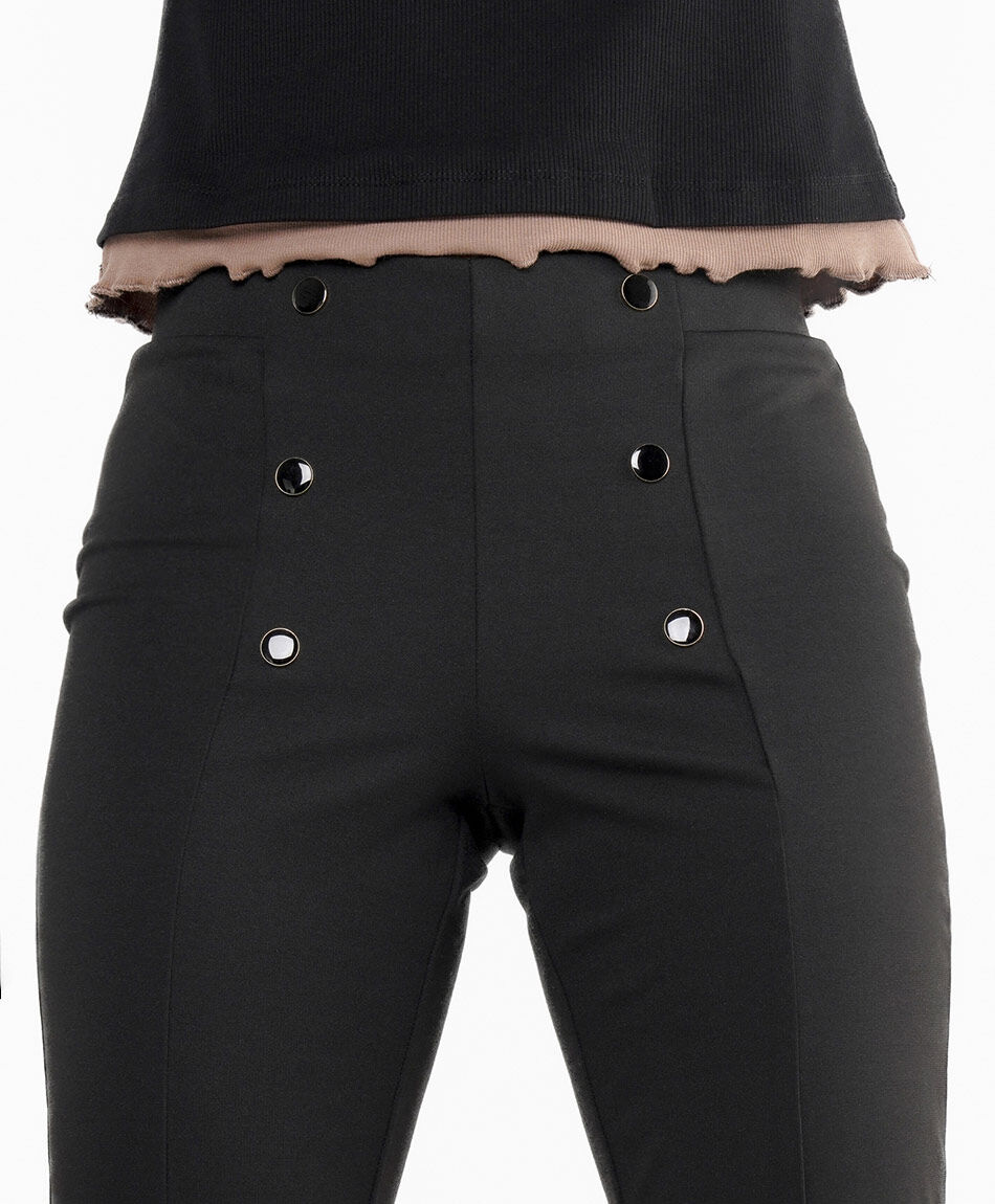 Pantal&oacute;n mujer botones tiro alto