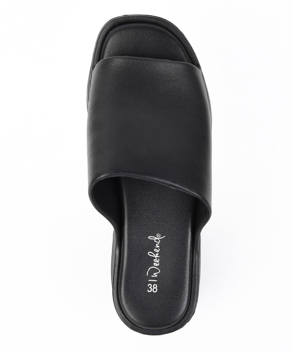 Sandalia mujer eva negra plataforma