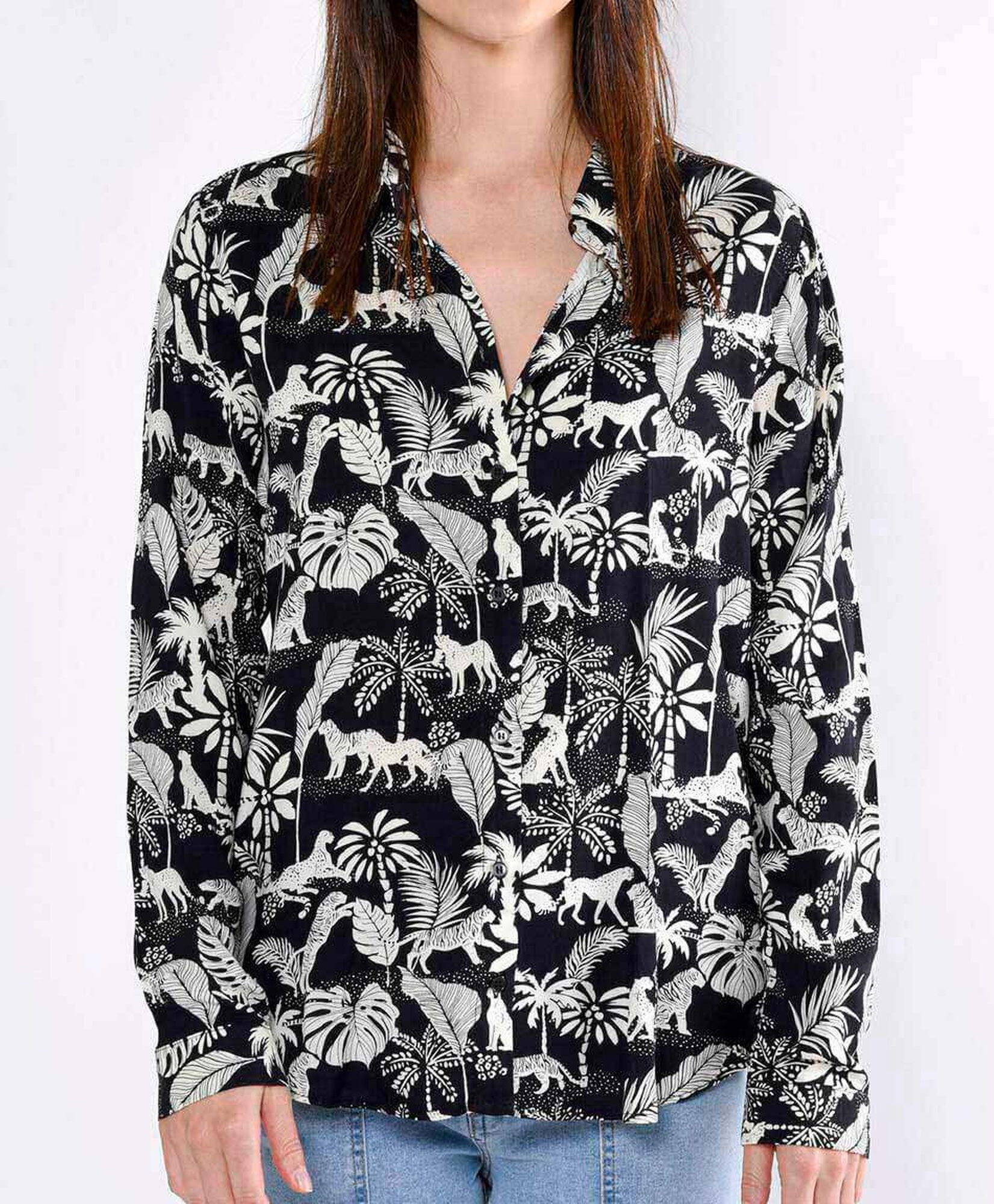 Blusa camisero oversize manga larga Blusa camisero oversize manga larga