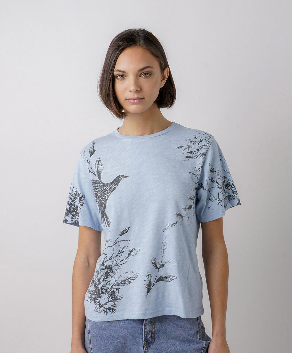 Polera mujer print p&aacute;jaro