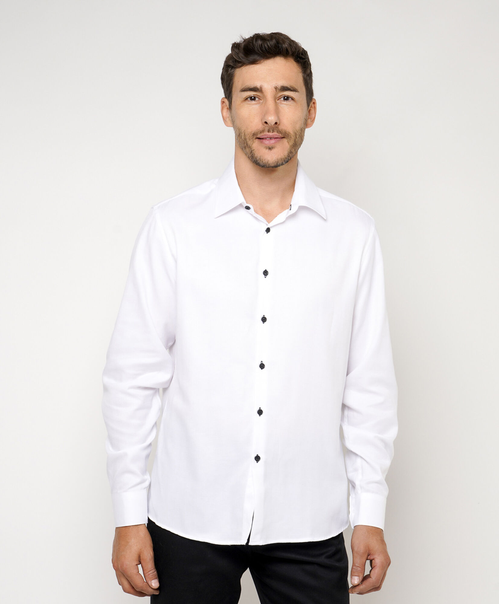 Camisa hombre botones negros Camisa hombre botones negros
