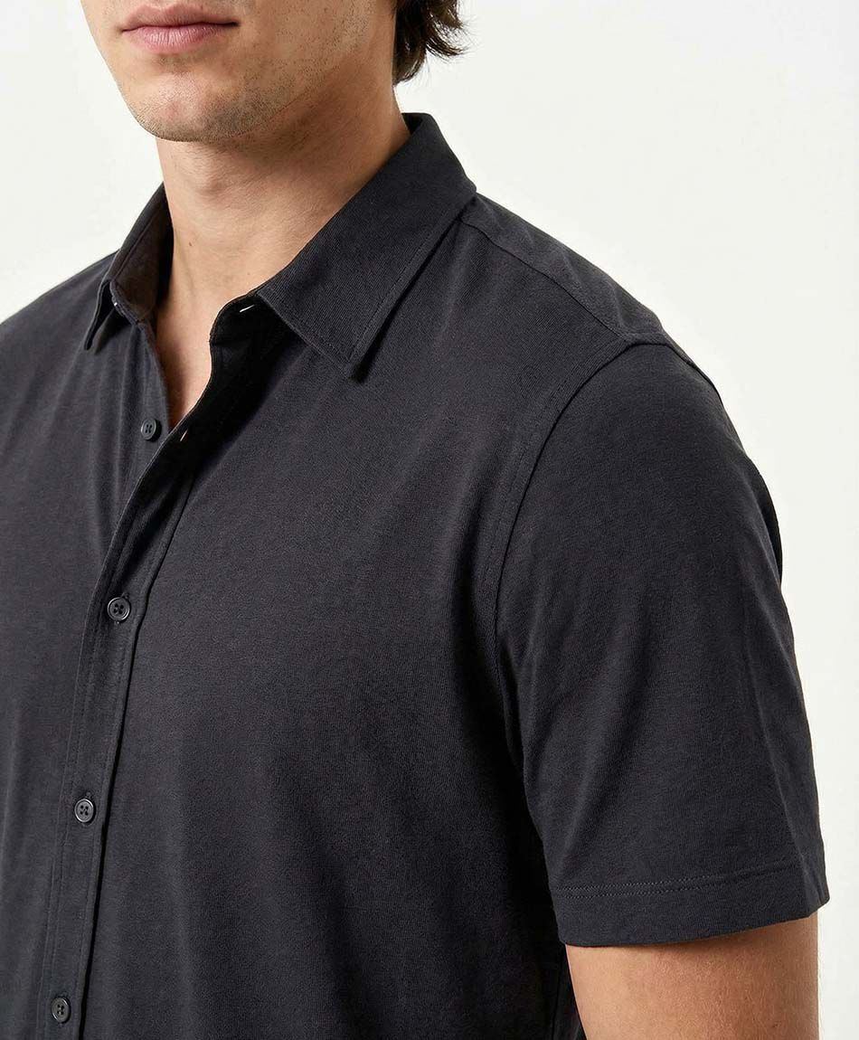 Camisa hombre lisa manga corta