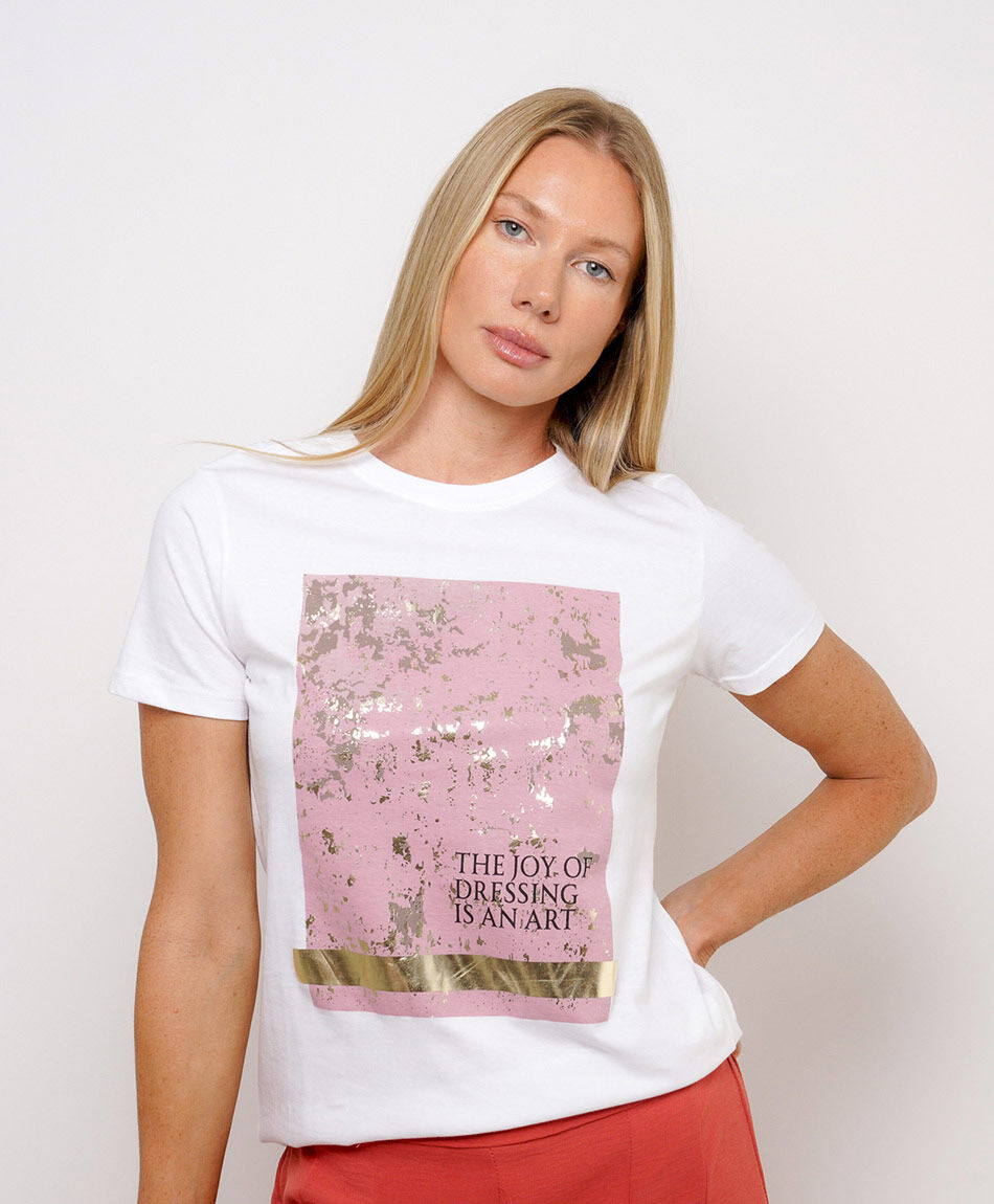 Polera mujer pink art